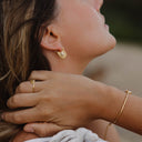 Baguette Sunburst Hoop Earrings
