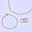 Rainbow Bead Stretch Anklet