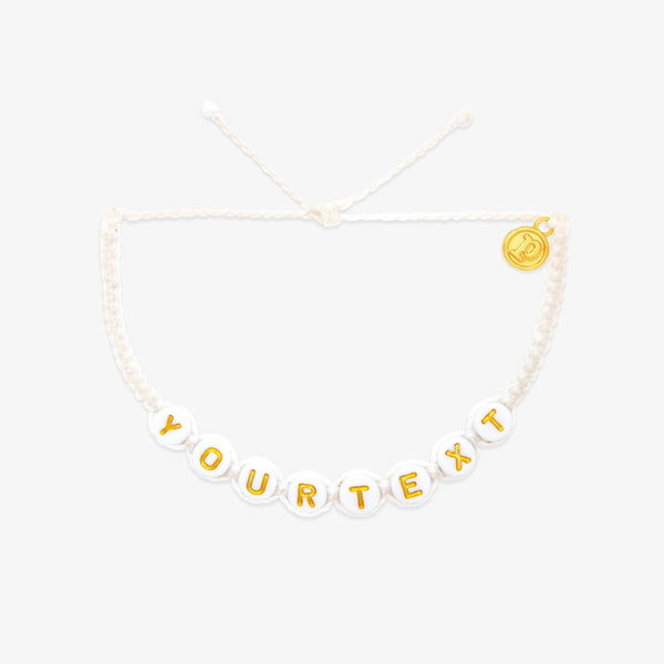 White Alphabet Bead Bracelet