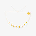 White Alphabet Bead Bracelet