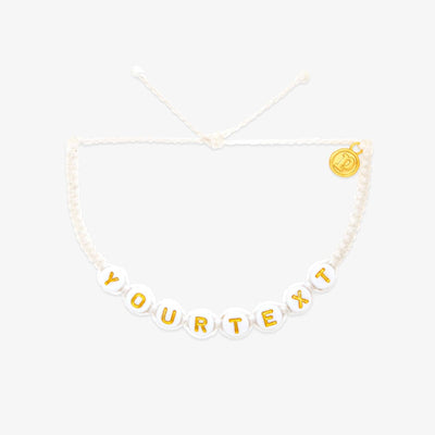 White Alphabet Bead Bracelet