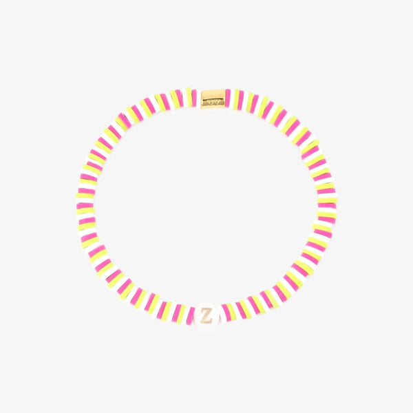 Raspberry Alphabet Stretch Bracelet
