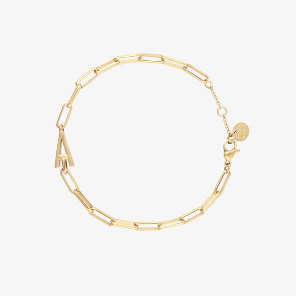 Initial Paperclip Chain Bracelet