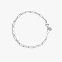 Silver Initial Paperclip Chain Bracelet